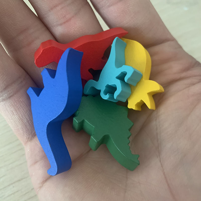 Board Game Master - 5 Pcs/set Wooden Dinosaur Board Game