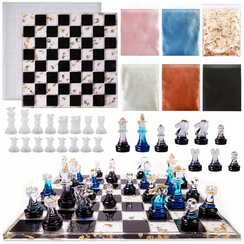 Board Game Diy - 23pcs Chess Set with Silicone Molds
