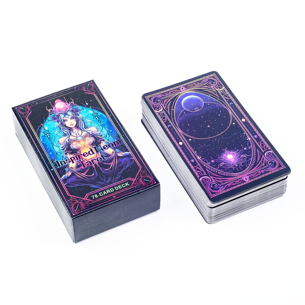 Board Game Quantum - Inspired Neon Tarot Deck 78 Cards