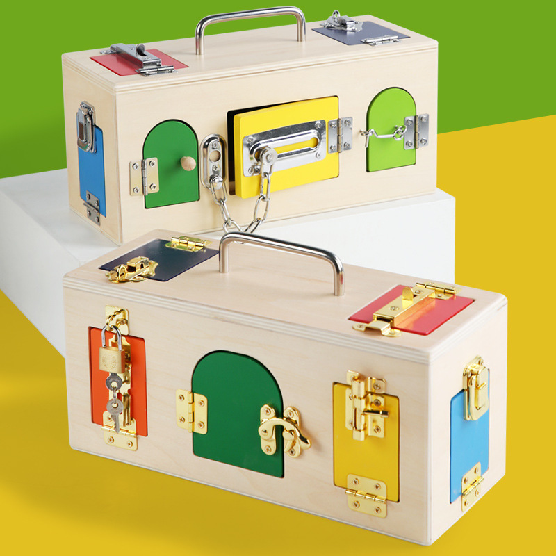 Montessori Lock Box Toy Wooden - Board Game Box recension och pris