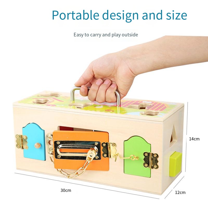 Montessori Lock Box Toy Wooden - Board Game Box recension och pris